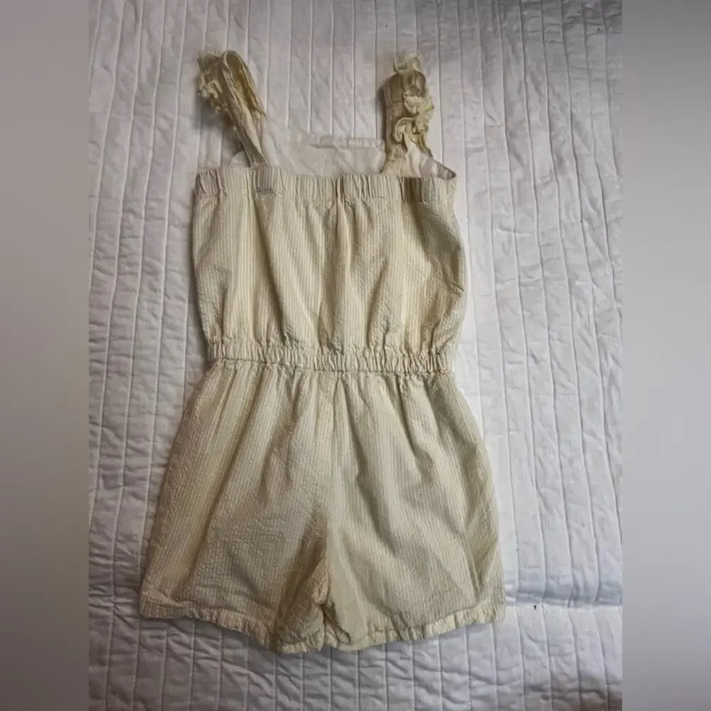 Gymboree Girls Embroidered Bee Seersucker Romper - Busy Little Bee - Yelllow